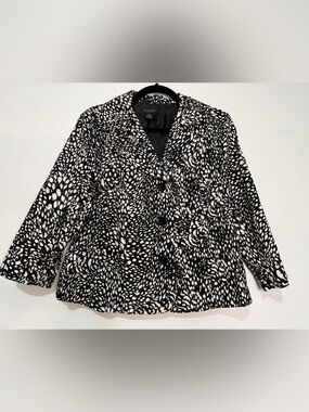 Sunny Taylor Black & White Printed Women's Blazer. Cotton Blend. Sz PL.